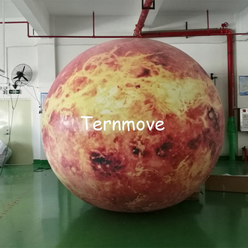 Giant Led Illuminated Inflatable Moon Earth Sun Sphere Balloon With Full Printing And Helium Flying Capabilities - 7