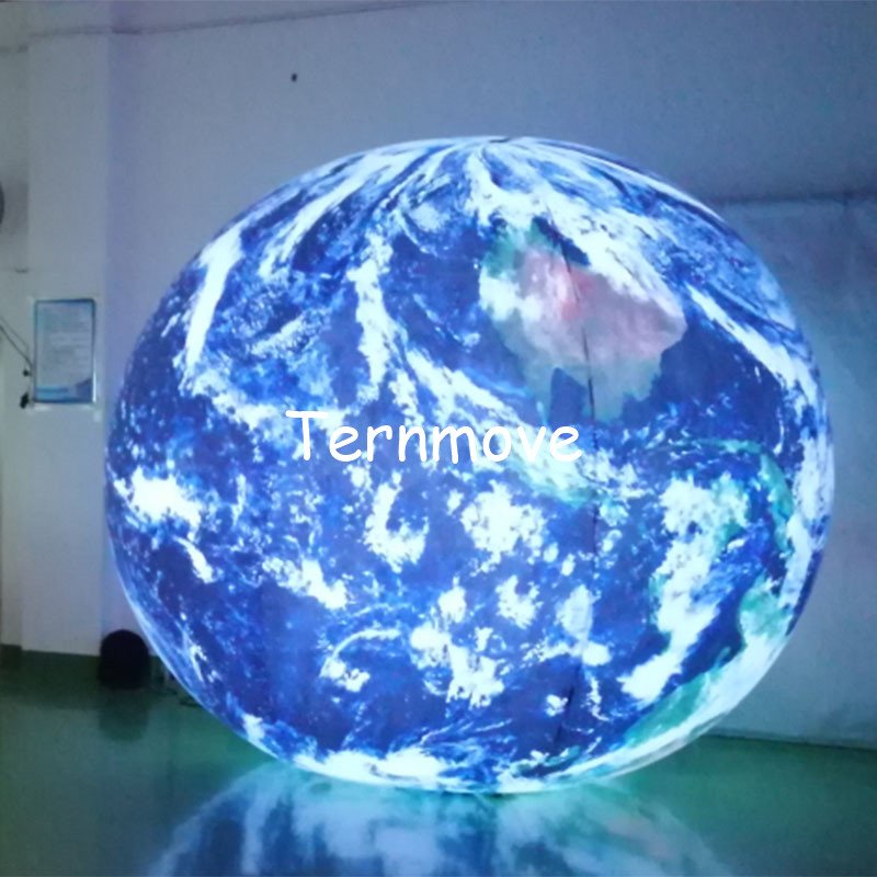 Giant Led Illuminated Inflatable Moon Earth Sun Sphere Balloon With Full Printing And Helium Flying Capabilities - 14