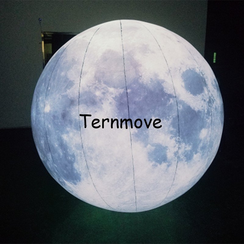 Giant Led Illuminated Inflatable Moon Earth Sun Sphere Balloon With Full Printing And Helium Flying Capabilities - 1