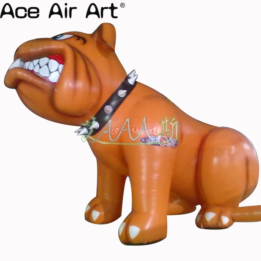Inflatable Giant Bulldog Model Outdoor Advertising Balloon Lifelike Animal Replica Uk Sitting Dog With Blower - 1