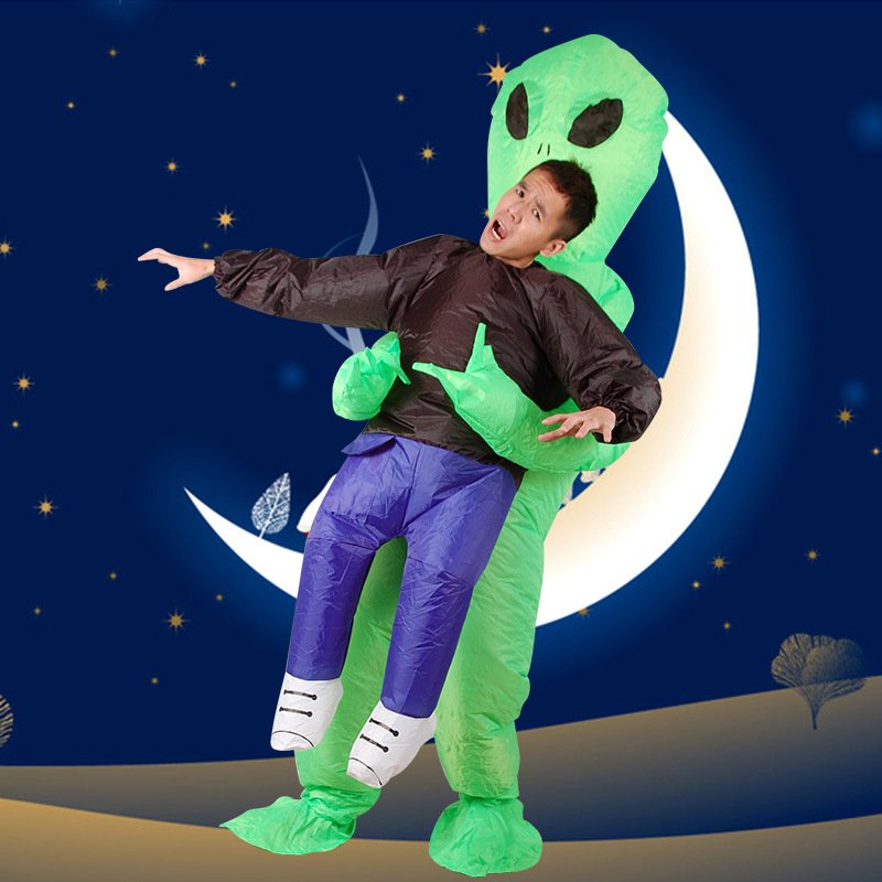 Adult Green Alien Inflatable Costume For Halloween Christmas Birthday Parties Cosplay Fun Dressup Toy - 4