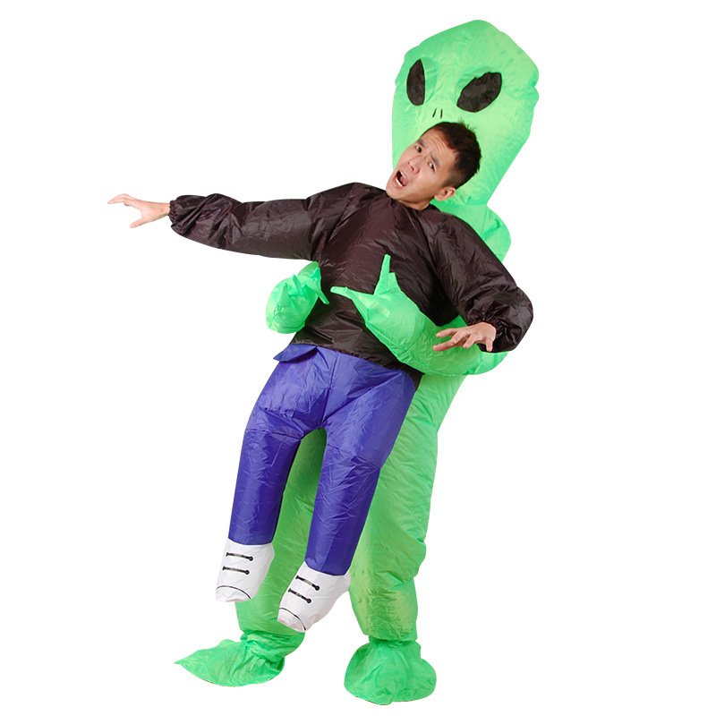 Adult Green Alien Inflatable Costume For Halloween Christmas Birthday Parties Cosplay Fun Dressup Toy - 6
