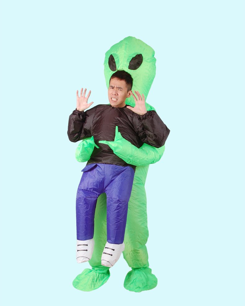 Adult Green Alien Inflatable Costume For Halloween Christmas Birthday Parties Cosplay Fun Dressup Toy - 1