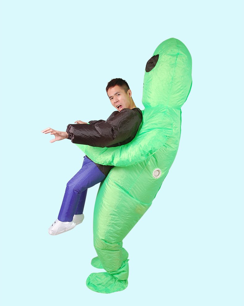 Adult Green Alien Inflatable Costume For Halloween Christmas Birthday Parties Cosplay Fun Dressup Toy - 2