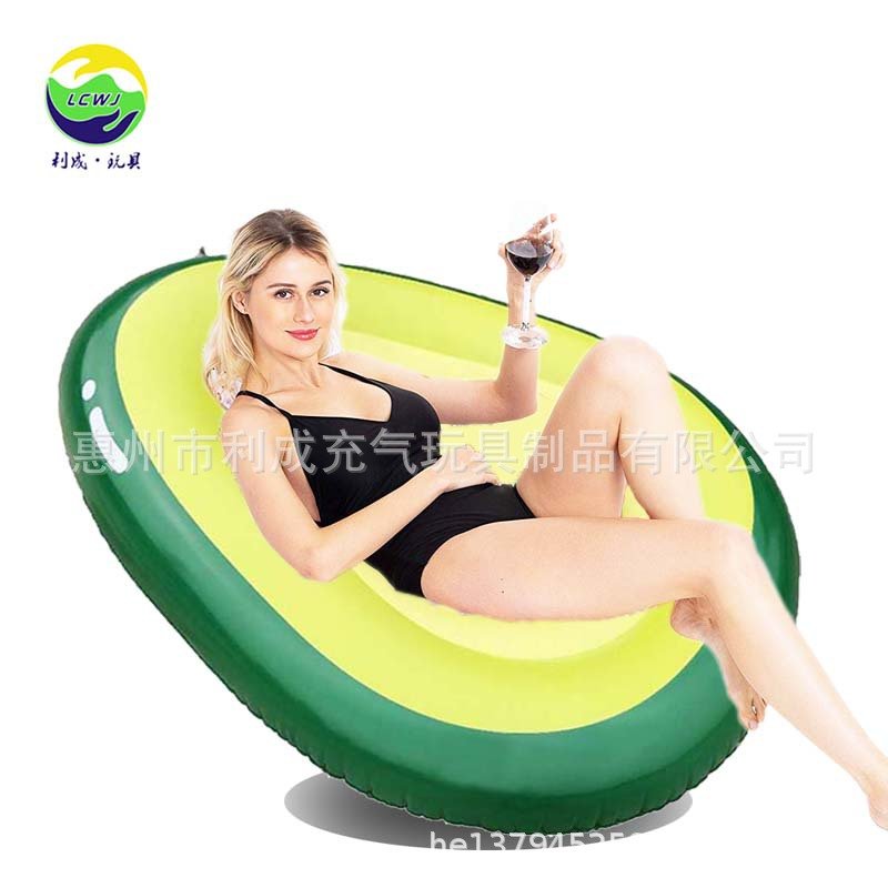 Extralarge Green Avocado Inflatable Swimming Tube Environmentallyfriendly Durable Adult Pool Float Ball - 1