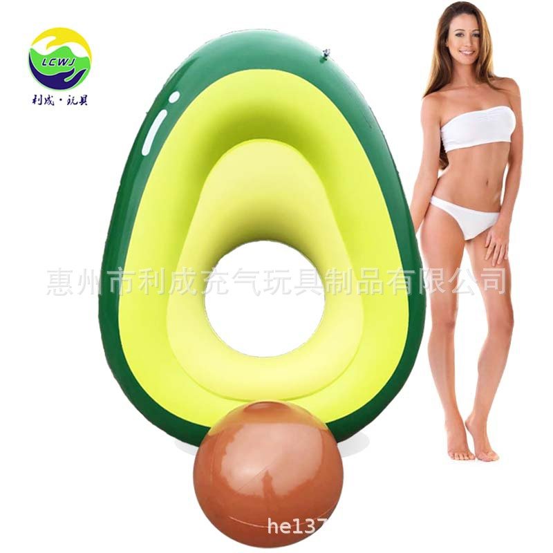 Extralarge Green Avocado Inflatable Swimming Tube Environmentallyfriendly Durable Adult Pool Float Ball - 4