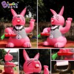 High Cost Performance 3m Inflatable Pink Rabbit Model Individualized Easter Bunny With Carrot Decoration Toy - 5