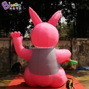 High Cost Performance 3m Inflatable Pink Rabbit Model Individualized Easter Bunny With Carrot Decoration Toy - 2