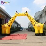 Highly Recommended 10x1 7x5 3mh Inflatable Yellow Giraffe Arch Way Custom Made Amusement Entrance Decoration To Kid - 3