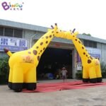 Highly Recommended 10x1 7x5 3mh Inflatable Yellow Giraffe Arch Way Custom Made Amusement Entrance Decoration To Kid - 2