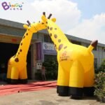 Highly Recommended 10x1 7x5 3mh Inflatable Yellow Giraffe Arch Way Custom Made Amusement Entrance Decoration To Kid - 4