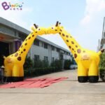 Highly Recommended 10x1 7x5 3mh Inflatable Yellow Giraffe Arch Way Custom Made Amusement Entrance Decoration To Kid - 5