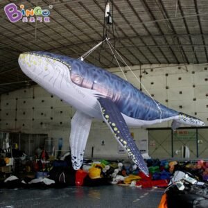Highly Recommended 3m Length Inflatable Suspended Humpback Whale Air Filled Custom Tailor Ocean Theme Hanging Item Decoration - 2