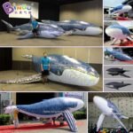 Highly Recommended 3m Length Inflatable Suspended Humpback Whale Air Filled Custom Tailor Ocean Theme Hanging Item Decoration - 6