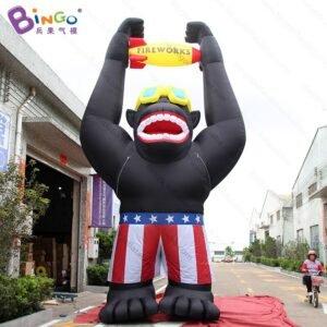 Highly Recommended 7 6mh Inflatable Giant Gorilla Holding Airship Model Characteristic Orangutan Cartoon - 2