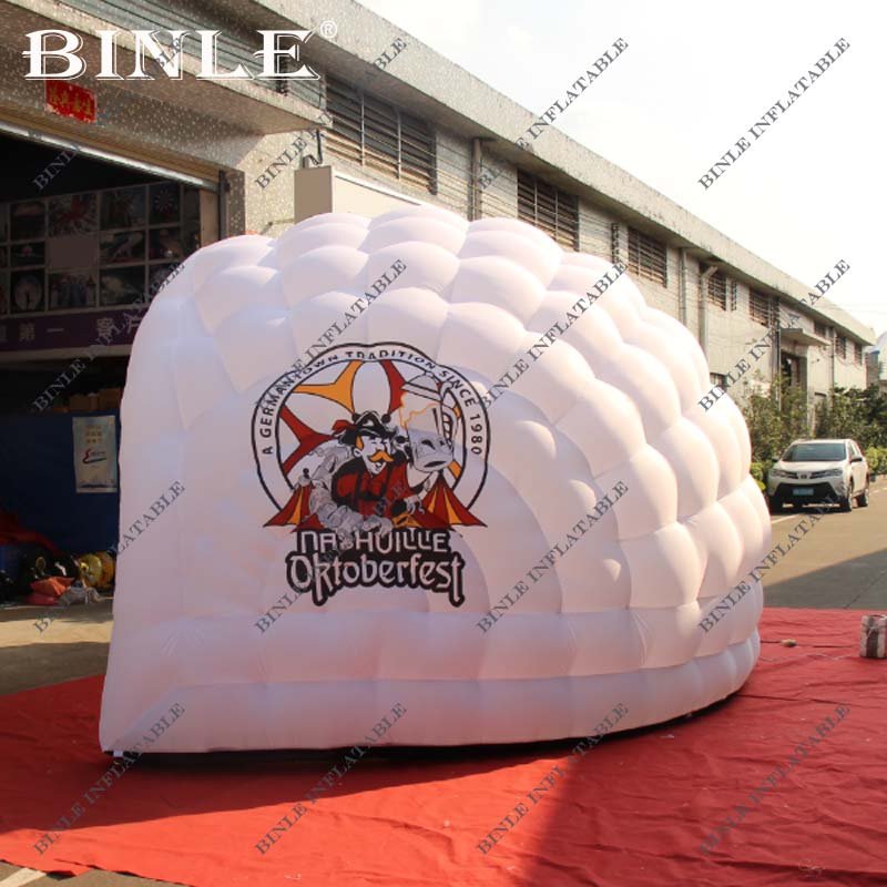 5m Inflatable Halfdome Tent With Logo Print Colorful Lights For Outdoor Party Wedding Bar Decoration - 5 5m Inflatable Halfdome Tent With Logo Print Colorful Lights For Outdoor Party Wedding Bar Decoration - 5