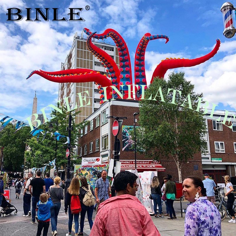 Huge Red Inflatable Octopus Tentacle Halloween Festival Event Stage Party Decoration Giant Prop - 2 Huge Red Inflatable Octopus Tentacle Halloween Festival Event Stage Party Decoration Giant Prop - 2