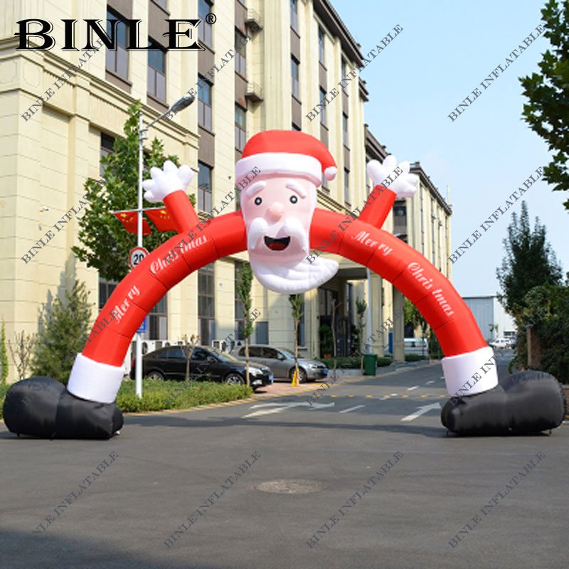 Santa Claus Arch Inflatable Outdoor Christmas Decoration Vibrant Holiday Yard Display Easy Setup - 1