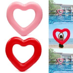 Heart-shaped Inflatable Pool Float Mattress Swimming Ring Swim Lifebuoy Water Toys For Kids Adults Beach Party