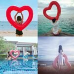 Heart-shaped Inflatable Pool Float Mattress Swimming Ring Swim Lifebuoy Water Toys For Kids Adults Beach Party - 6