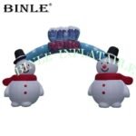Merry Holidays Giant Outdoor Inflatable Christmas Decoration Snowman Arch For - 2