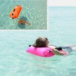 High Visibility Waterproof Inflatable Safety Swim Buoy Tow Float Swimming Dry Bag Waist Belt For Open Water Swimming- 2 Colors