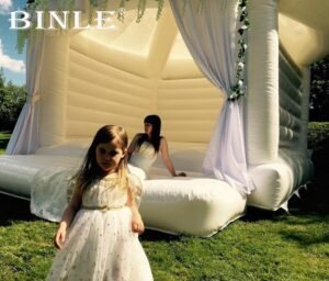 0 55mm Pvc Pure White Inflatable Wedding Bouncer Jumping Castle Bouncy For Adults - 2