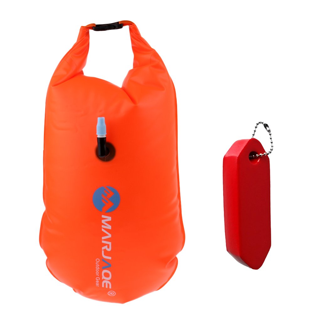 High Visibility Inflatable Tow Float Dry Bag For Open Water Swimming Safety - 5