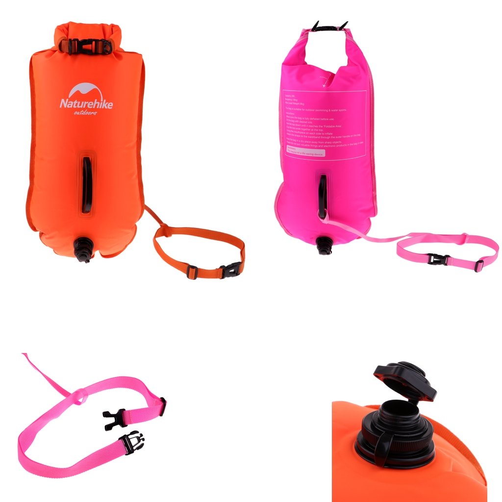 High Visibility Inflatable Swim Buoy Waterproof Dry Bag Safety Tow Float Open Water Swimming Belt Available In 2 Colors - 5