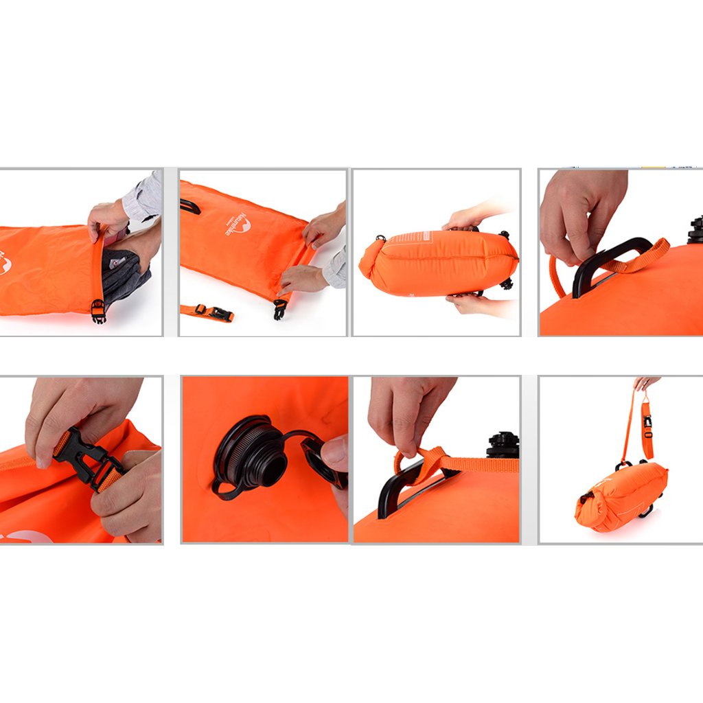 High Visibility Inflatable Swim Buoy Waterproof Dry Bag Safety Tow Float Open Water Swimming Belt Available In 2 Colors - 8