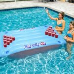 Hot Selling 24 Cup Holder Pvc Inflatable Beer Pong Table Pool Float Summer Water Party Fun Air Mattress Lounge Ice Bucket Cooler - 2