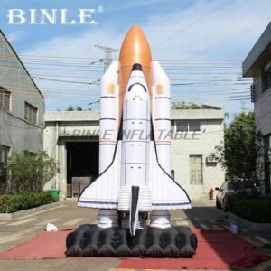 Hot 6m 20ft Large Inflatable Space Shuttle With Base Giant Rocket Advertising Spacecraft For Event - 2