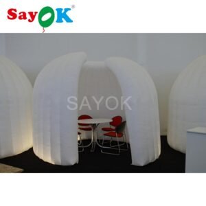 Hot White Round Led Inflatable Office Tent Meeting Room For Trade Show Exhibition - 2