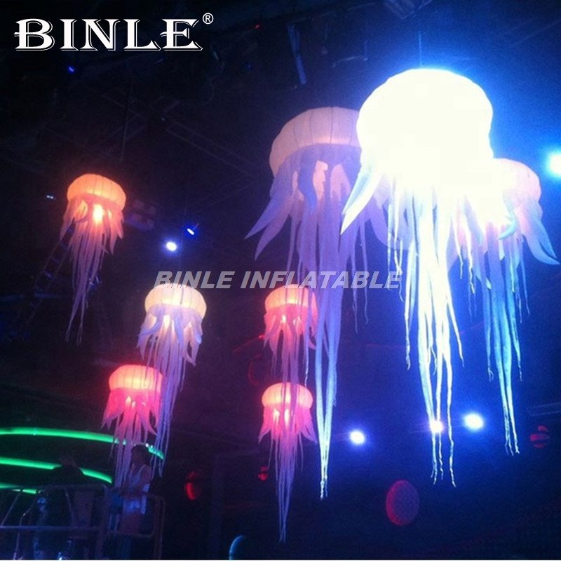 Led Illuminated Inflatable Jellyfish Balloon Lamp For Birthday Parties Holiday Events And Festive Decorations - 1