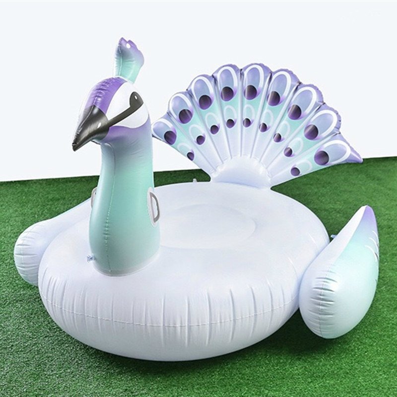 Peacock Inflatable Pool Float Ring 150x130x130cm Perfect For Swim Laps And Water Parties - 6