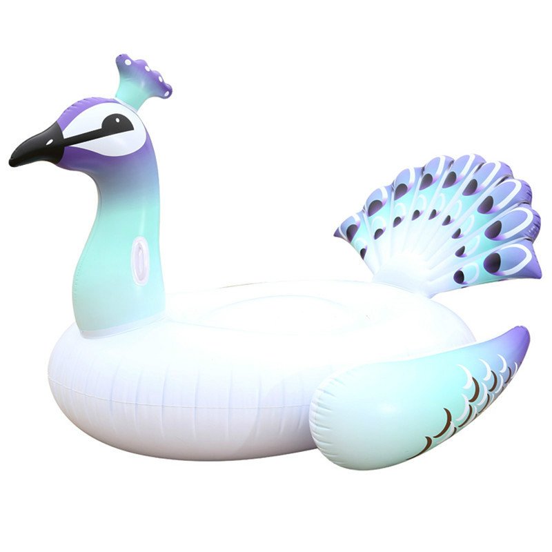 Peacock Inflatable Pool Float Ring 150x130x130cm Perfect For Swim Laps And Water Parties - 9