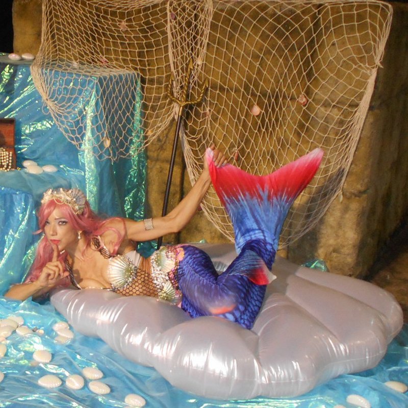 White Inflatable Shell Pool Float Aqua Lounger Swim Ring With Durable Handles Floating Raft - 4 White Inflatable Shell Pool Float Aqua Lounger Swim Ring With Durable Handles Floating Raft - 4