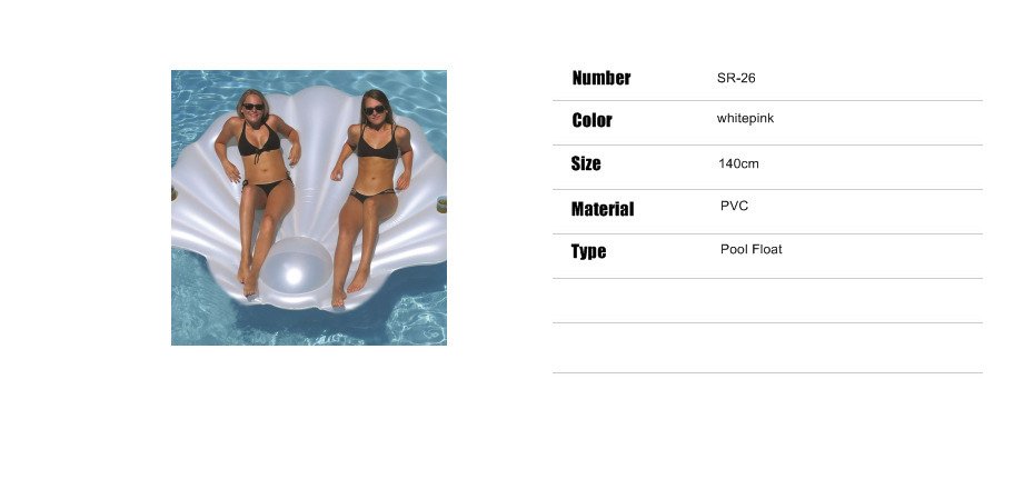 White Inflatable Shell Pool Float Aqua Lounger Swim Ring With Durable Handles Floating Raft - 1 White Inflatable Shell Pool Float Aqua Lounger Swim Ring With Durable Handles Floating Raft - 1