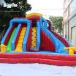 Giant Pvc Commercial Summer Game Inflatable Bouncing Water Slide Pool With Blowers - 2