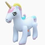 Inflatable 1 25x1 35cm Unicorn Giant Water Sprinkler Pool Float Swim Ring Pegasus Floating Toys Toy Child & Adult - 3