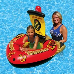 Inflatable Air Mattress Pirate Ship Water Gun Children's Pool Party Float Toys For Adults Inflable Swimming Circle Rubber Ring