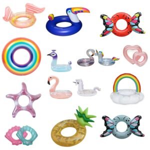 Inflatable Animal Series Swimming Ring Bouee Gonflable Pool Float Women Kids Circle Water Lounger Size90