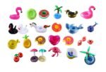 Inflatable Drink Glass Holder Pool Floats Cup Holders Floating Coasters Swan Donut Duck Football Flamingo Heart Cloud Mushroom