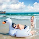 Inflatable Flamingo Swimming Pool Float Summer Island Giant On White Swan Lifebuoy Lounge Toy Raft - 6