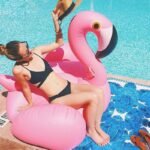 Inflatable Flamingo Swimming Pool Float Summer Island Giant Ride On White Swan Lifebuoy Lounge Toy Raft - 3