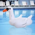 Inflatable Flamingo Swimming Pool Float Summer Island Giant Ride On White Swan Lifebuoy Lounge Toy Raft - 5