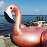 Inflatable Flamingo Swimming Pool Float Summer Island Giant On White Swan Lifebuoy Lounge Toy Raft - 3