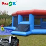 Inflatable Football Field With Doors Soccer For Playing Team Match Game Air Blower - 3