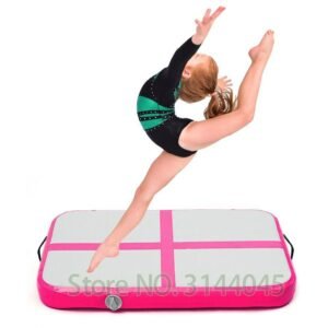 Inflatable Gymnastic Airtrack Tumbling Yoga Air Trampoline Track For Birthday Training Taekwondo Cheerleading 1mx0 6m Pink Blue