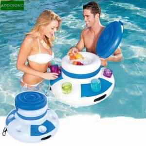 Inflatable Ice Bucket Bag Swimming Pool Float Pvc Plastic Water Play Drink Bottle Cup Holder Party Floating